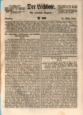 Der Lechbote Samstag 31. März 1849