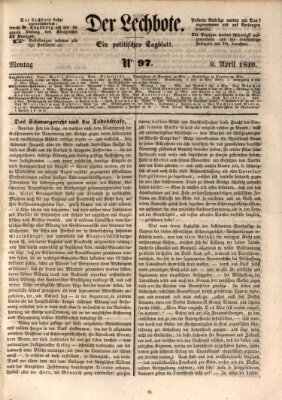 Der Lechbote Montag 9. April 1849