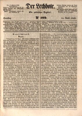 Der Lechbote Samstag 14. April 1849