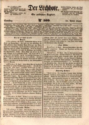 Der Lechbote Samstag 21. April 1849