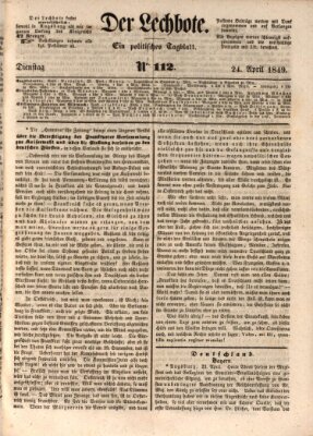 Der Lechbote Dienstag 24. April 1849