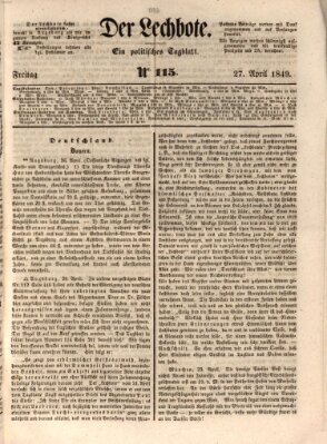 Der Lechbote Freitag 27. April 1849