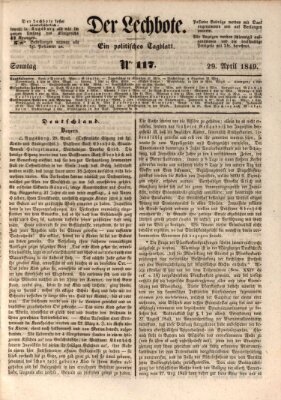 Der Lechbote Sonntag 29. April 1849