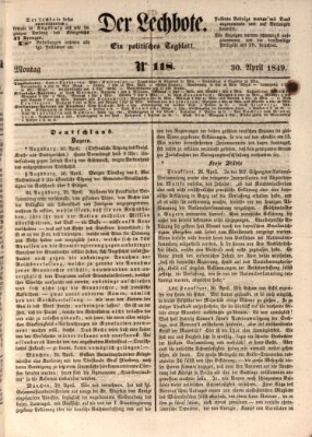 Der Lechbote Montag 30. April 1849