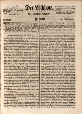 Der Lechbote Mittwoch 30. Mai 1849