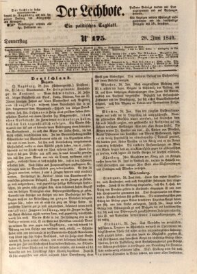 Der Lechbote Donnerstag 28. Juni 1849