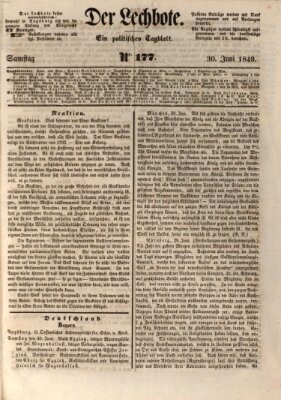 Der Lechbote Samstag 30. Juni 1849