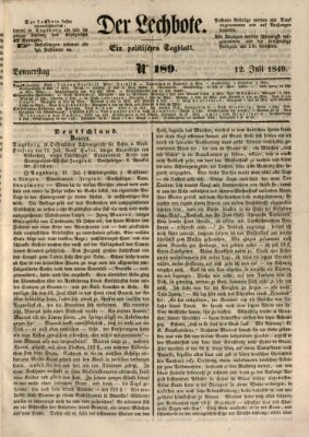 Der Lechbote Donnerstag 12. Juli 1849