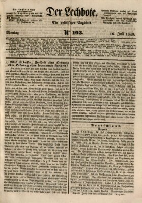 Der Lechbote Montag 16. Juli 1849