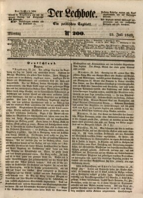 Der Lechbote Montag 23. Juli 1849