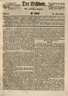 Der Lechbote Montag 30. Juli 1849