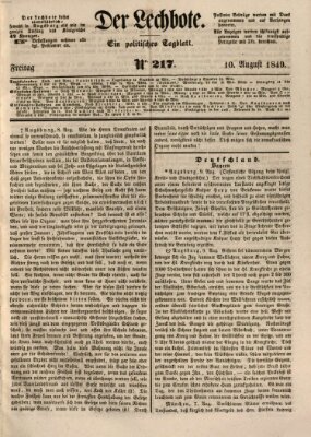 Der Lechbote Freitag 10. August 1849