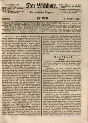 Der Lechbote Sonntag 12. August 1849