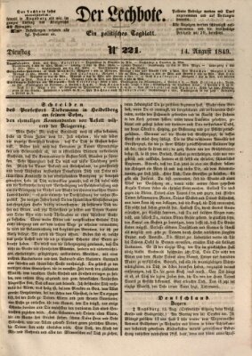 Der Lechbote Dienstag 14. August 1849