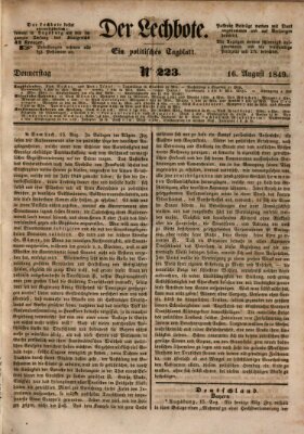 Der Lechbote Donnerstag 16. August 1849