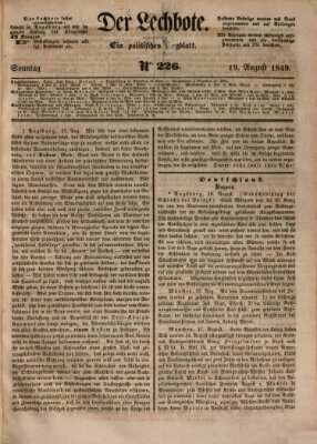 Der Lechbote Sonntag 19. August 1849