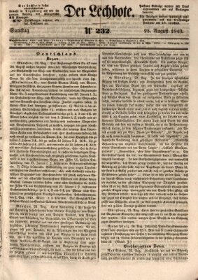 Der Lechbote Samstag 25. August 1849