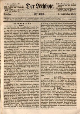 Der Lechbote Samstag 1. September 1849