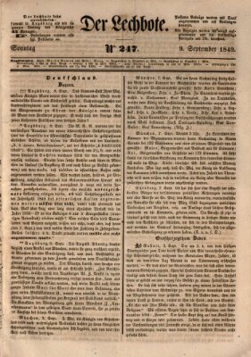 Der Lechbote Sonntag 9. September 1849