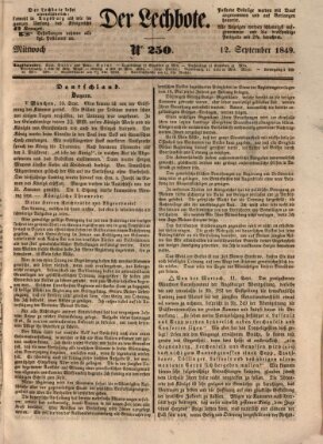 Der Lechbote Mittwoch 12. September 1849