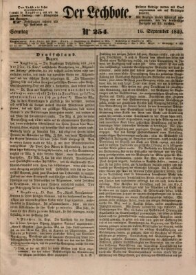 Der Lechbote Sonntag 16. September 1849