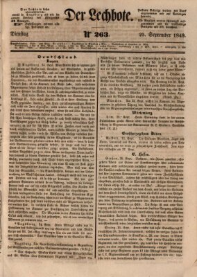 Der Lechbote Dienstag 25. September 1849