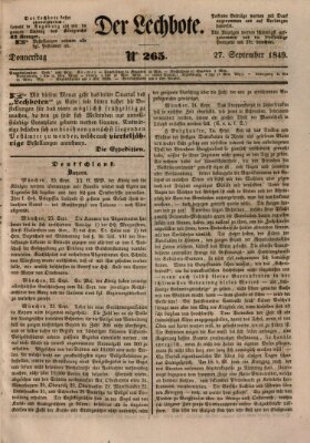 Der Lechbote Donnerstag 27. September 1849