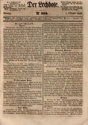 Der Lechbote Montag 1. Oktober 1849