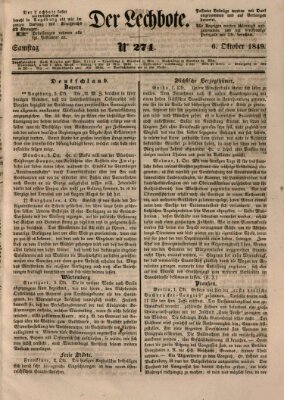 Der Lechbote Samstag 6. Oktober 1849