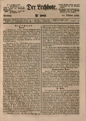 Der Lechbote Sonntag 14. Oktober 1849