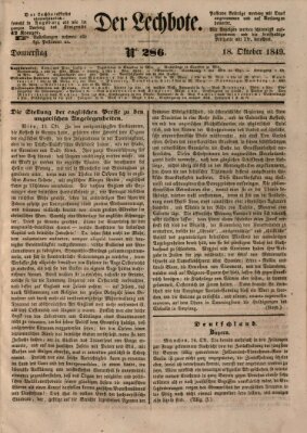 Der Lechbote Donnerstag 18. Oktober 1849