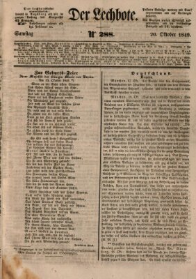 Der Lechbote Samstag 20. Oktober 1849