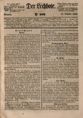 Der Lechbote Sonntag 21. Oktober 1849