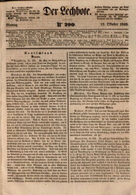 Der Lechbote Montag 22. Oktober 1849