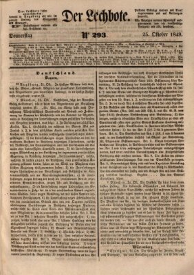 Der Lechbote Donnerstag 25. Oktober 1849