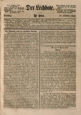 Der Lechbote Samstag 27. Oktober 1849