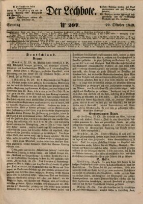 Der Lechbote Montag 29. Oktober 1849