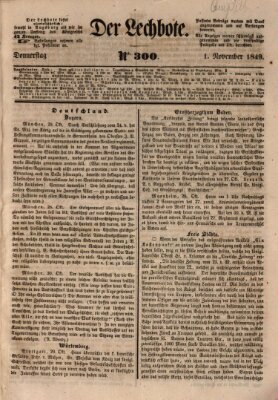 Der Lechbote Donnerstag 1. November 1849