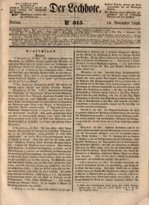 Der Lechbote Freitag 16. November 1849