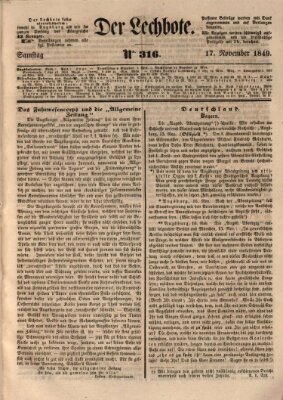 Der Lechbote Samstag 17. November 1849