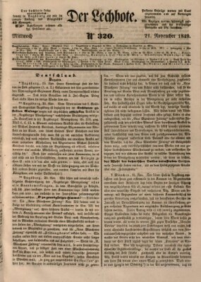 Der Lechbote Mittwoch 21. November 1849