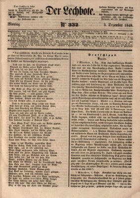 Der Lechbote Montag 3. Dezember 1849