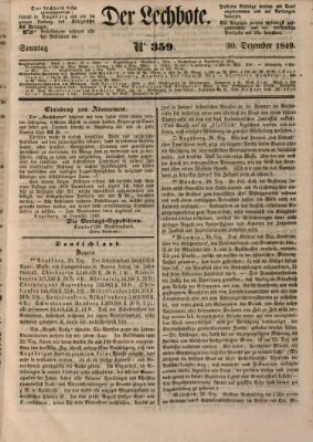 Der Lechbote Sonntag 30. Dezember 1849