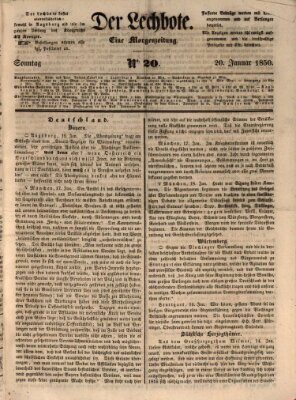 Der Lechbote Sonntag 20. Januar 1850