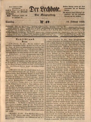 Der Lechbote Samstag 16. Februar 1850