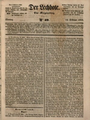 Der Lechbote Montag 18. Februar 1850