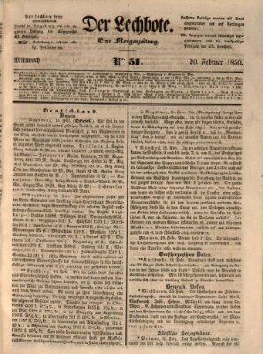 Der Lechbote Mittwoch 20. Februar 1850