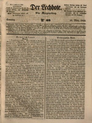 Der Lechbote Sonntag 10. März 1850