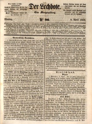 Der Lechbote Montag 8. April 1850