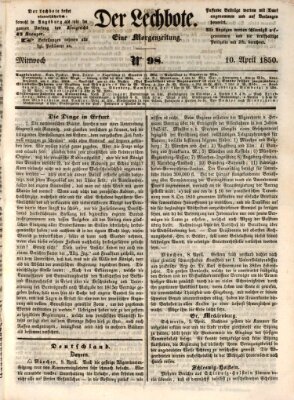 Der Lechbote Mittwoch 10. April 1850